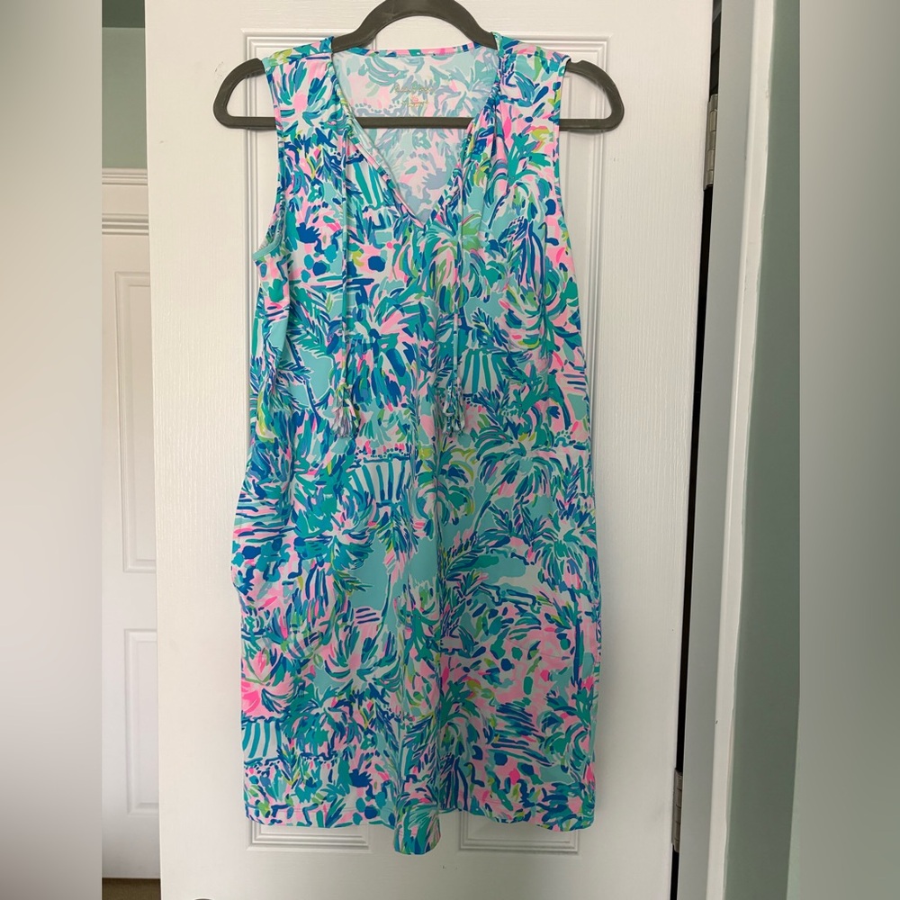 Lilly Pulitzer Johana Swim Coverup Dress - Blue Ibiza Cabana Cocktail Print